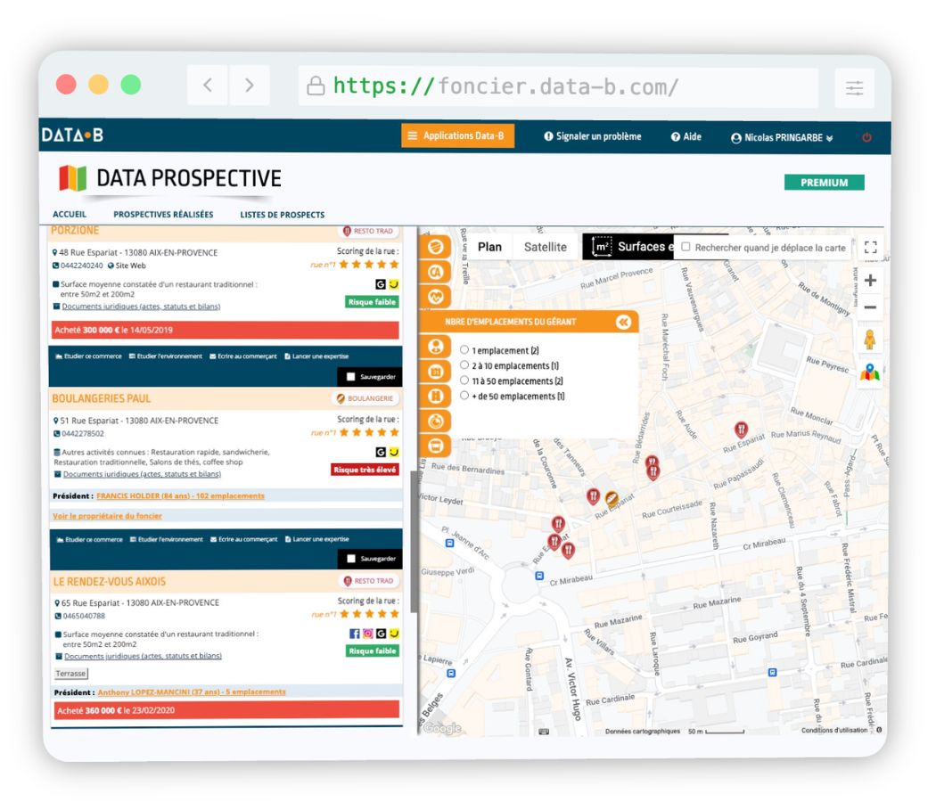 Organisez et exportez vos listes de prospects franchisés