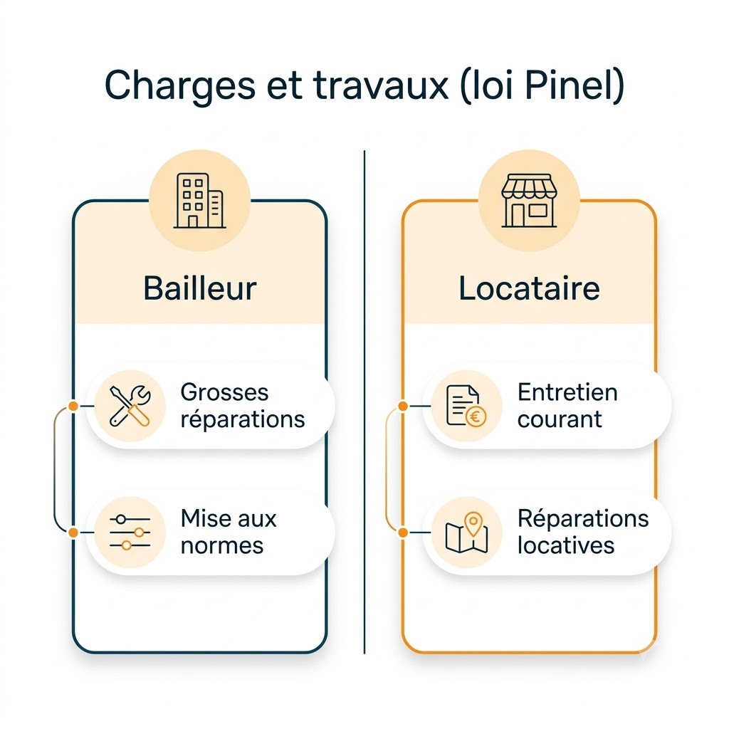 Répartition des charges et des travaux d'un bail commercial selon la loi Pinel (charges-travaux)