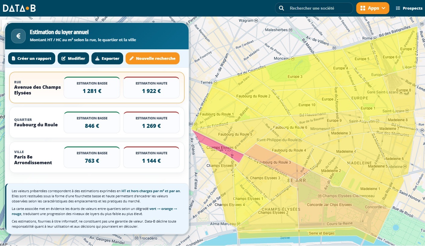 Module Valeur Locative de Data-B pour situer le loyer d'un bail commercial (valeur-locative-bail-commercial)