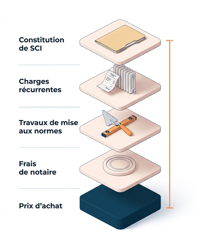 Les postes de frais à budgéter au-delà du prix d'achat d'un local commercial, du notaire aux charges récurrentes
